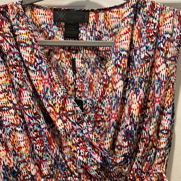 V-neck sleeveless multi colored dress - Picture 2 of 6